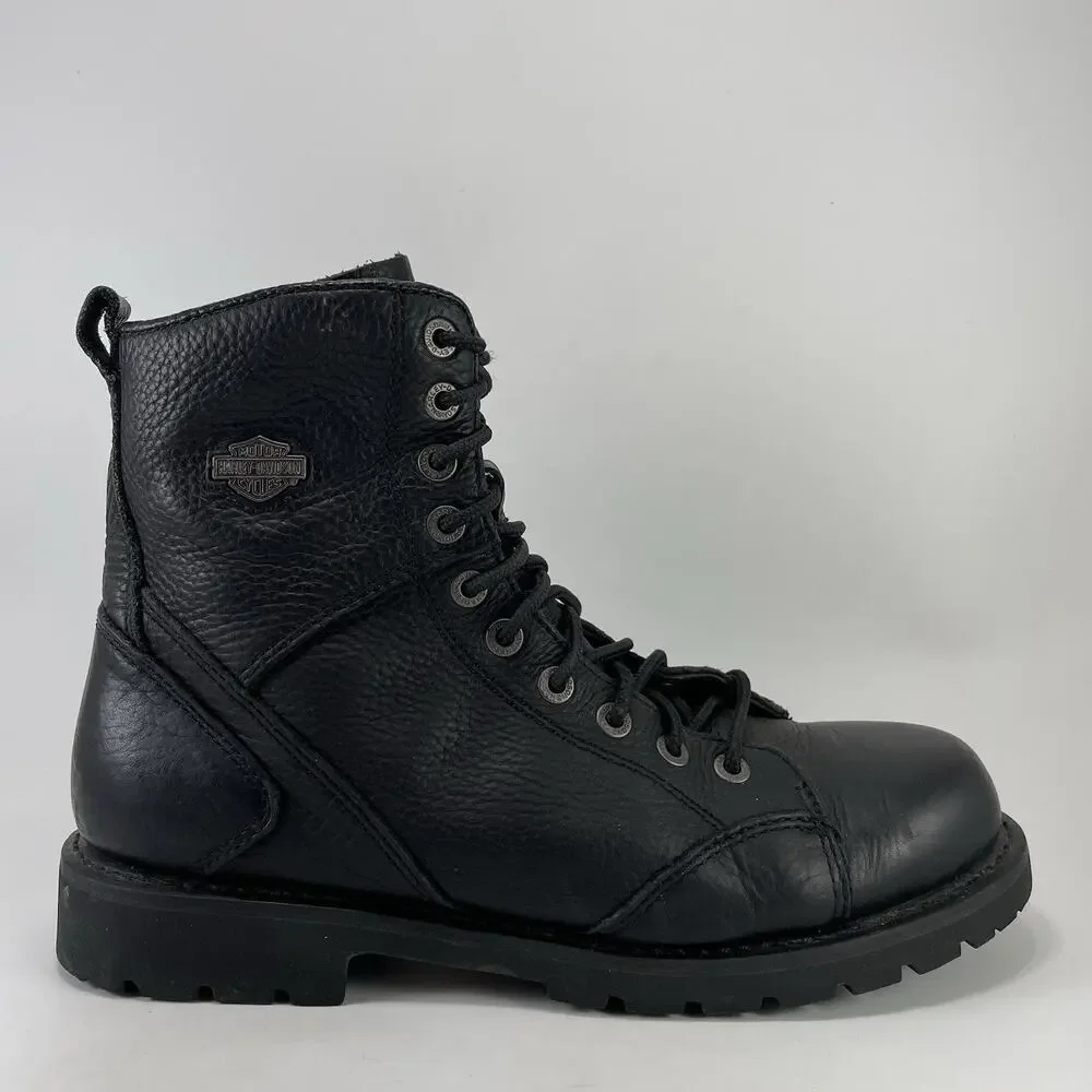 Harley-Davidson Edgefield Leather Lace Up Side Zip Riding Boots Mens Size 12